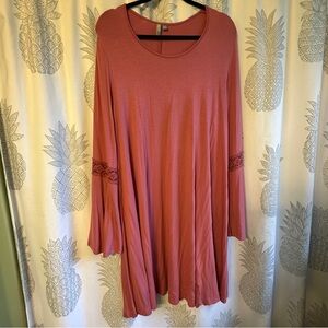 ASOS Dusty Pink Bell Sleeve Dress